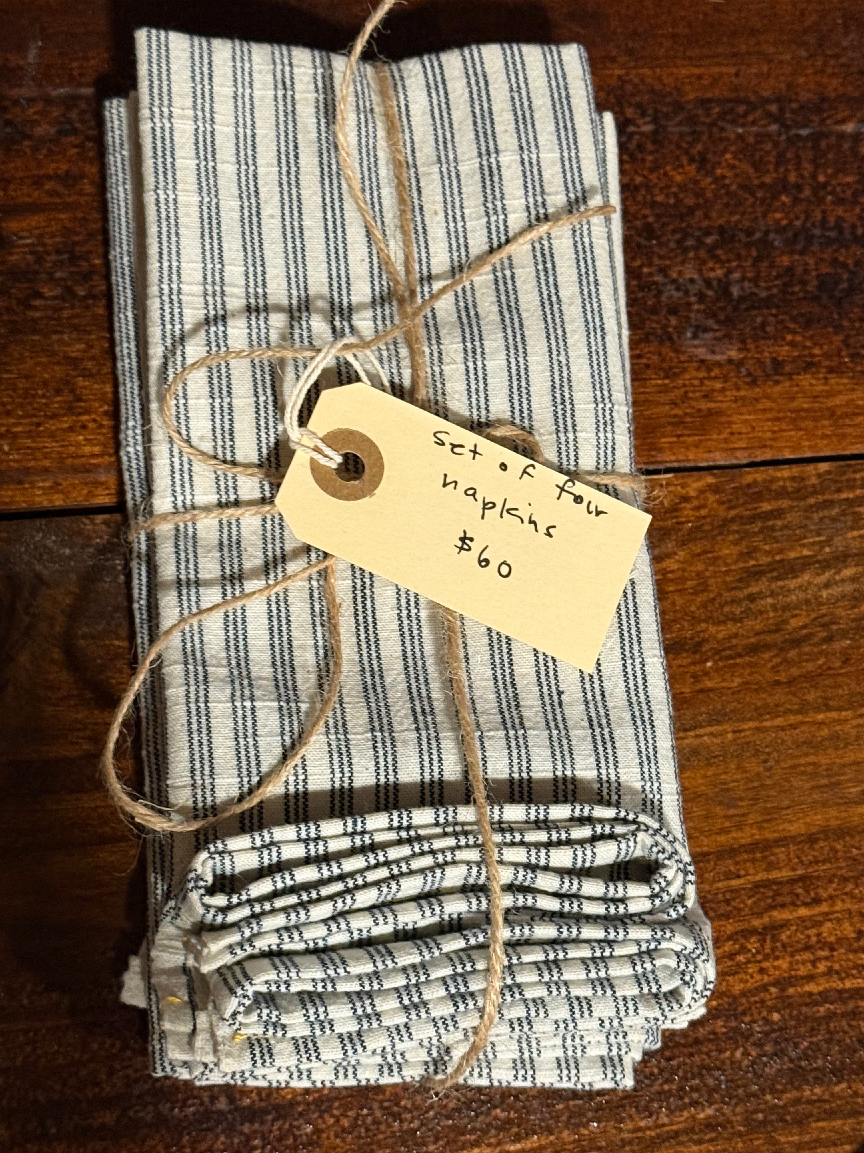 Blue and White Striped Japanese Napkins