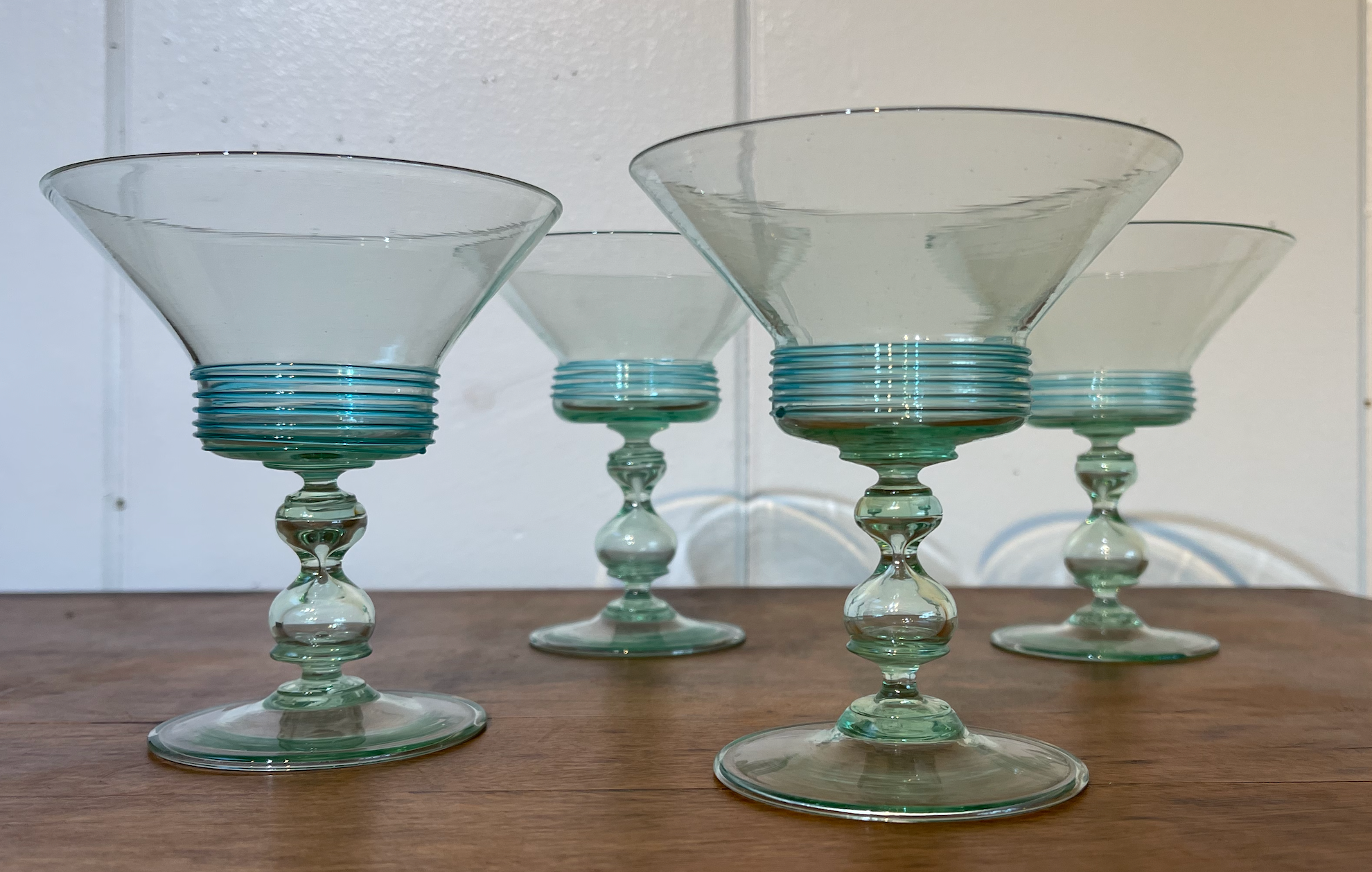 Handblown Murano Martini Glass - Set of 4